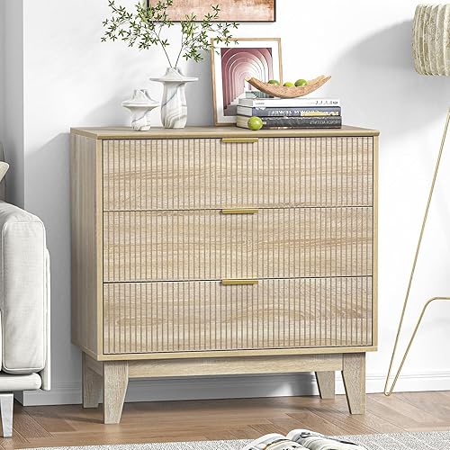 Skokliz Commode 3 Tiroirs Chambre Meuble de Rangement